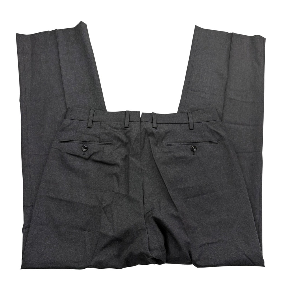 Incotex Dress Pants Mens 33 x 32 Gray Wool Super 100s Flat Front Straight
